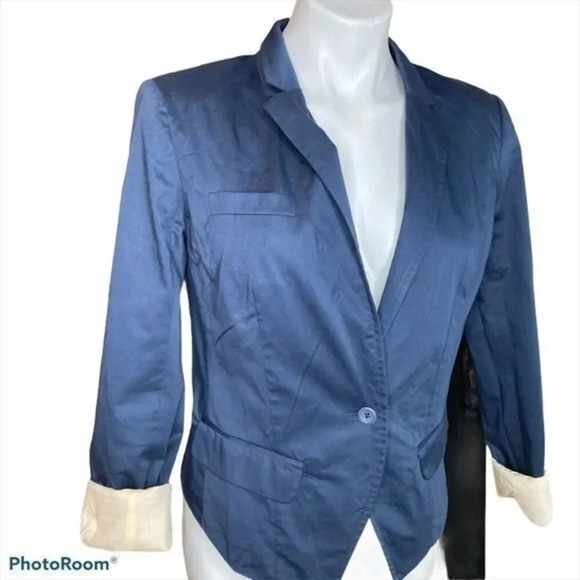 - Free People navy fitted Blazer - Picture 1 of 7